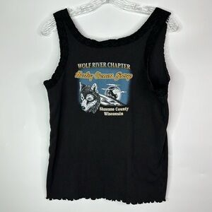 Vintage Harley Davidson Wolf River Chapter Shawano County WI Tank Top XL